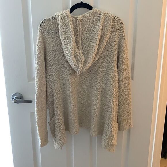 Pink Rose Hooded Cardigan With Pockets - Picture 3 of 3